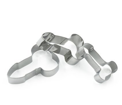 Bachelorette DIY Party Favor Novelty Penis Cookie Cutters 3-Piece Set Naughty and Fun Bridal Shower Gift (S-M-L) N2
