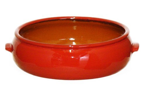 Terafeu French Ceramic Bakeware Cazuela Round Baker, Red