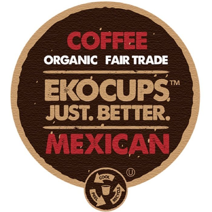 EKOCUPS Organic Artisan Mexican Coffee, Medium Roast, in Recyclable Single Serve Cups for Keurig K-cup Brewers...