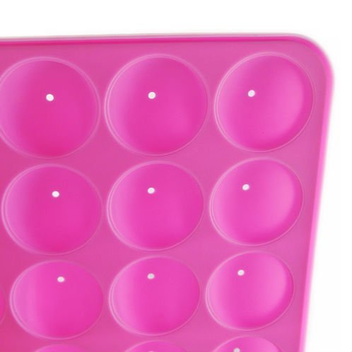 Leegoal 20 Silicone Ball Shaped Lollypop Cupcake Baking Modelling Tray With 20Pcs Sticks ,Pink by Tasty Pop N2