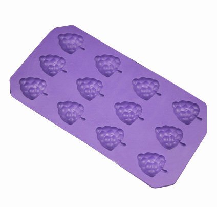 DGI MART Party Supplies 12-cavity Adorable Fruit Grape Shaped Ice Cake Chocolate Sugar Decorating Silicone Mini...