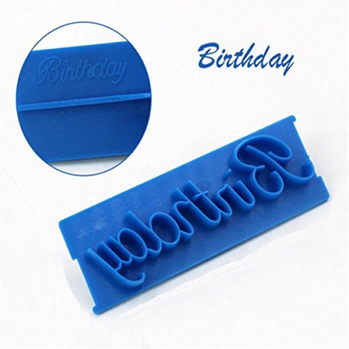 Genenic 6PCS Cookie Decorating Fondant Cutter Happy Birthday Sugarcraft Mould Cake Mold Letter N2