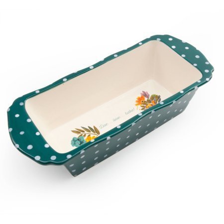 The Pioneer Woman 11" Retro Dots Loaf Pan | 11" Vintage CeramicLoaf Pan N2