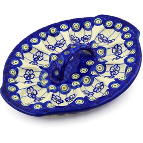 Ceramika Bona H0950F Polish Pottery Ceramic Egg Plate Hand Painted, 11-Inch