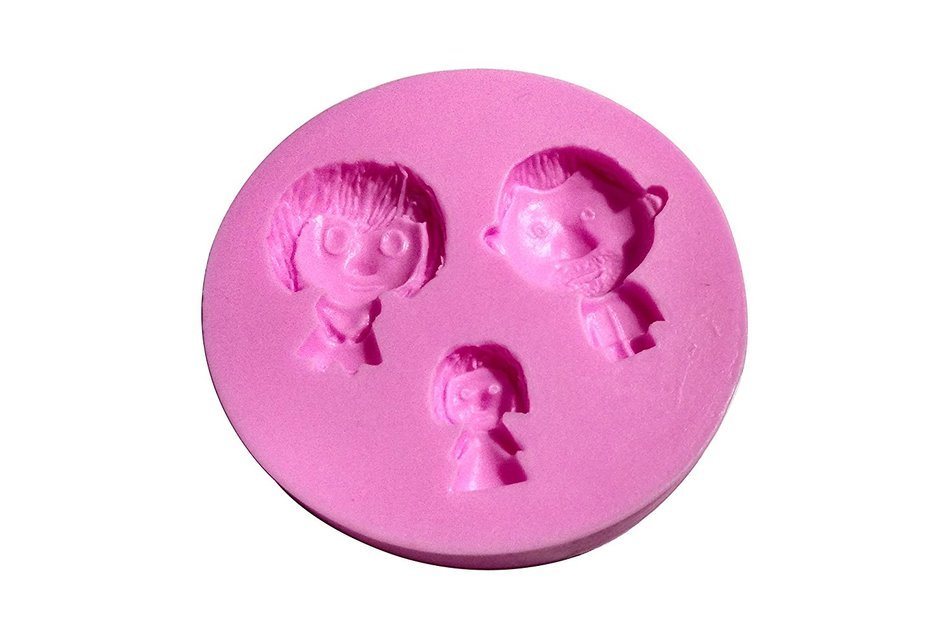 Wocuz W0362 4 Human Faces Candy Making Silicone Mold Cake Decoration Mould Fondant Chocolate Small Pastry Tool N6