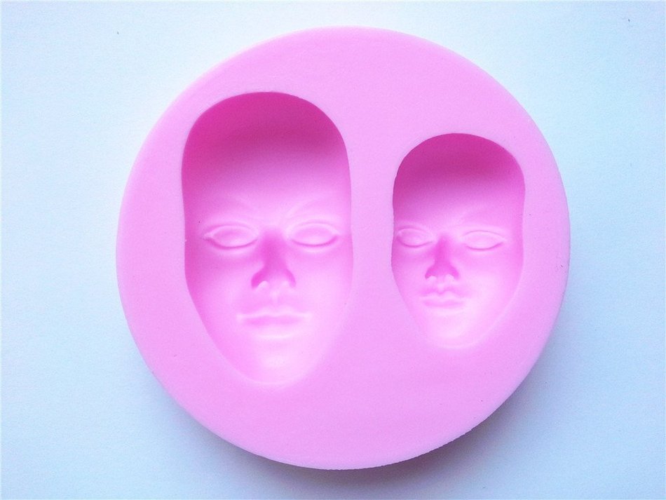 Wocuz W0362 4 Human Faces Candy Making Silicone Mold Cake Decoration Mould Fondant Chocolate Small Pastry Tool N11