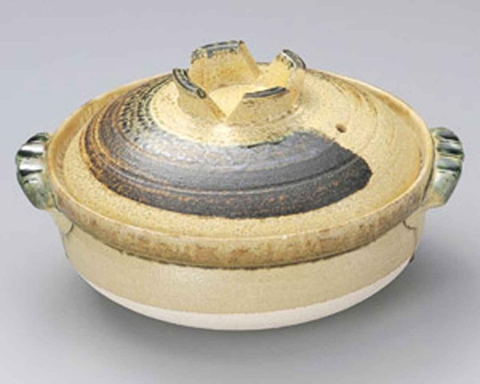 Brush for 5-6 persons 13inch Donabe Japanese Hot pot Beige Ceramic Made in Japan