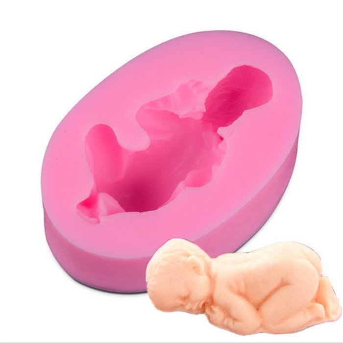 Kingbuy Mini baby molds for fondant , Baby Silicone DIY Cake Decorating Mold set of 2pcs