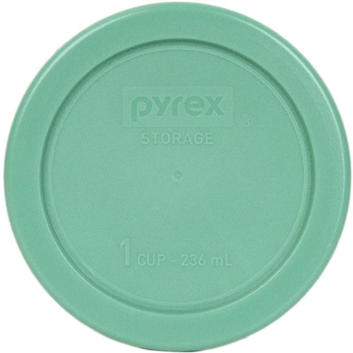 Pyrex 7202-PC Round 1 Cup Green Plastic Lid Cover (4 Pack) N2