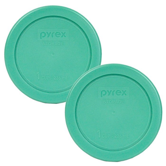 Pyrex 7202-PC Round 1 Cup Green Plastic Lid Cover (4 Pack) N4