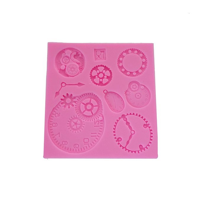 Wocuz WZ1241 Clock Shape Silicone Mold Fondant Mold Cupcake Cake Top Decoration Tool Cake Side Decorating Mold