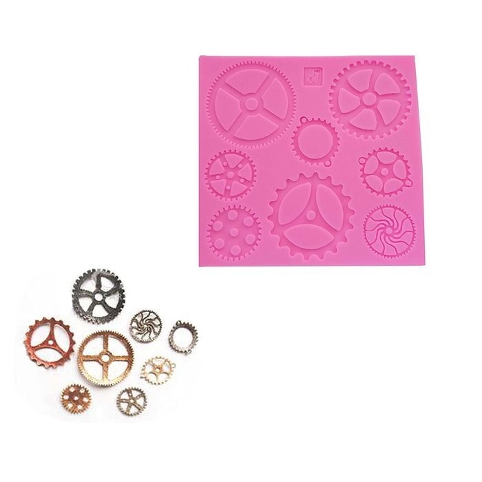 Wocuz WZ1241 Clock Shape Silicone Mold Fondant Mold Cupcake Cake Top Decoration Tool Cake Side Decorating Mold N6