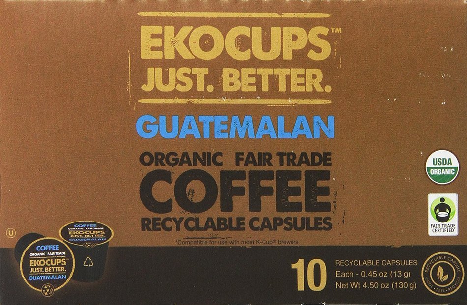 EKOCUPS Artisan Guatemalan Coffee, Medium Roast, in Recyclable Single Serve Cups for Keurig K-cup Brewers, 40... N3