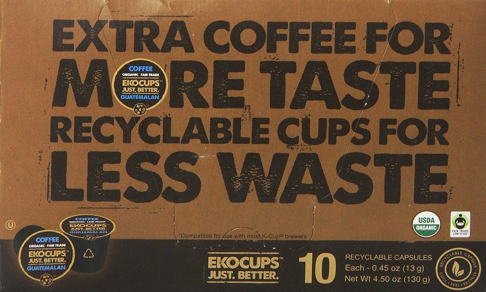 EKOCUPS Artisan Guatemalan Coffee, Medium Roast, in Recyclable Single Serve Cups for Keurig K-cup Brewers, 40... N4