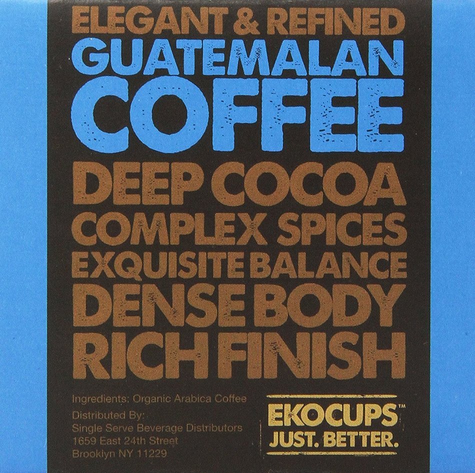 EKOCUPS Artisan Guatemalan Coffee, Medium Roast, in Recyclable Single Serve Cups for Keurig K-cup Brewers, 40... N5