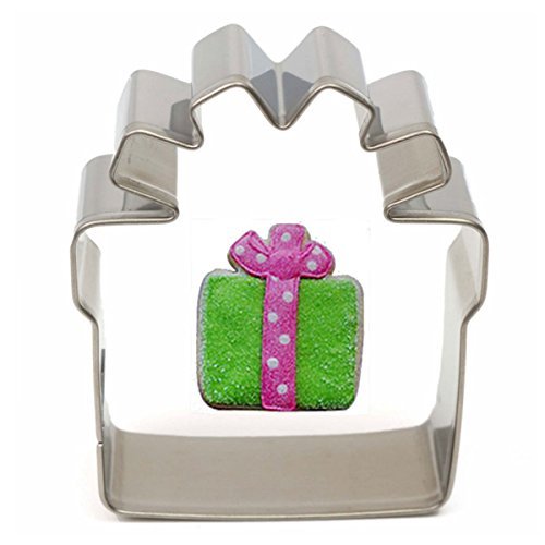Christmas Gift Box Stainless Steel Cookie Cutter Pastry Cake Mold Baking Tool shopping N4