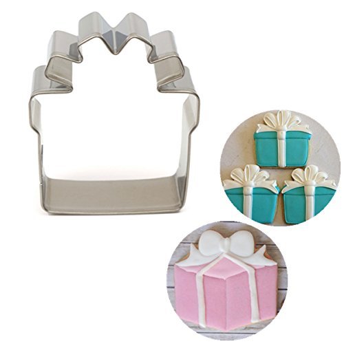 Christmas Gift Box Stainless Steel Cookie Cutter Pastry Cake Mold Baking Tool shopping N5