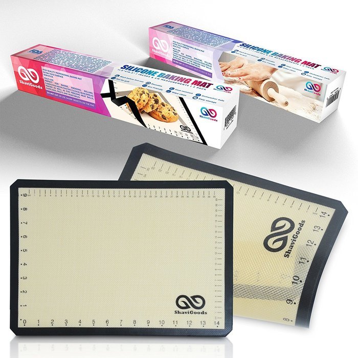 Premium Silicone Baking Mat By ShaviGoods with Measurements Set of 2 with Free Baking Ebook N8
