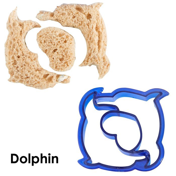 VonShef Fun Cake, Cookie & Sandwich Cutter Shapes for Kids &ndash; Set of 5 Shapes: Dinosaur, Dolphin, Heart, Star &... N4