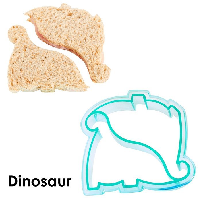 VonShef Fun Cake, Cookie & Sandwich Cutter Shapes for Kids &ndash; Set of 5 Shapes: Dinosaur, Dolphin, Heart, Star &... N6