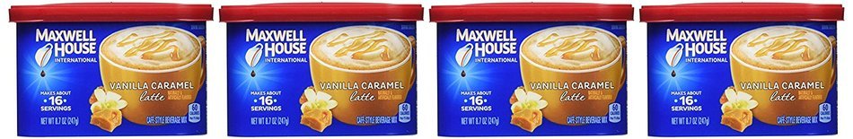 Maxwell House International Coffee Vanilla Caramel Latte, 8.7-Ounce Cans (Pack of 4) N2