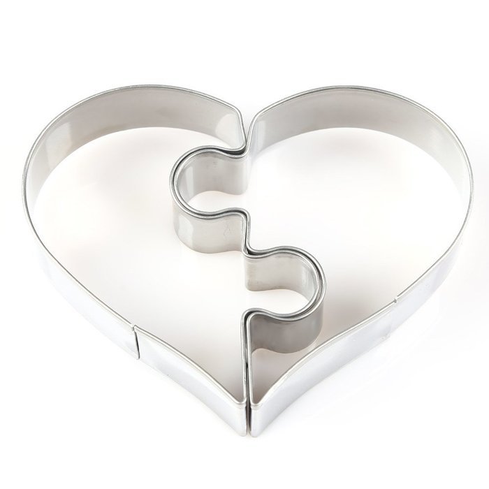 Stainless Steel 430 Love Heart Puzzle Biscuit Pastry Fondant Fruits Cake Cookie Cutter Mold