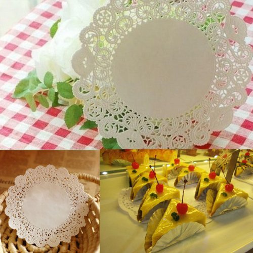 "10 Pcs Cake Doilies Cupcake Cookies Lace Round Paper Pads Placemat" shopping N5