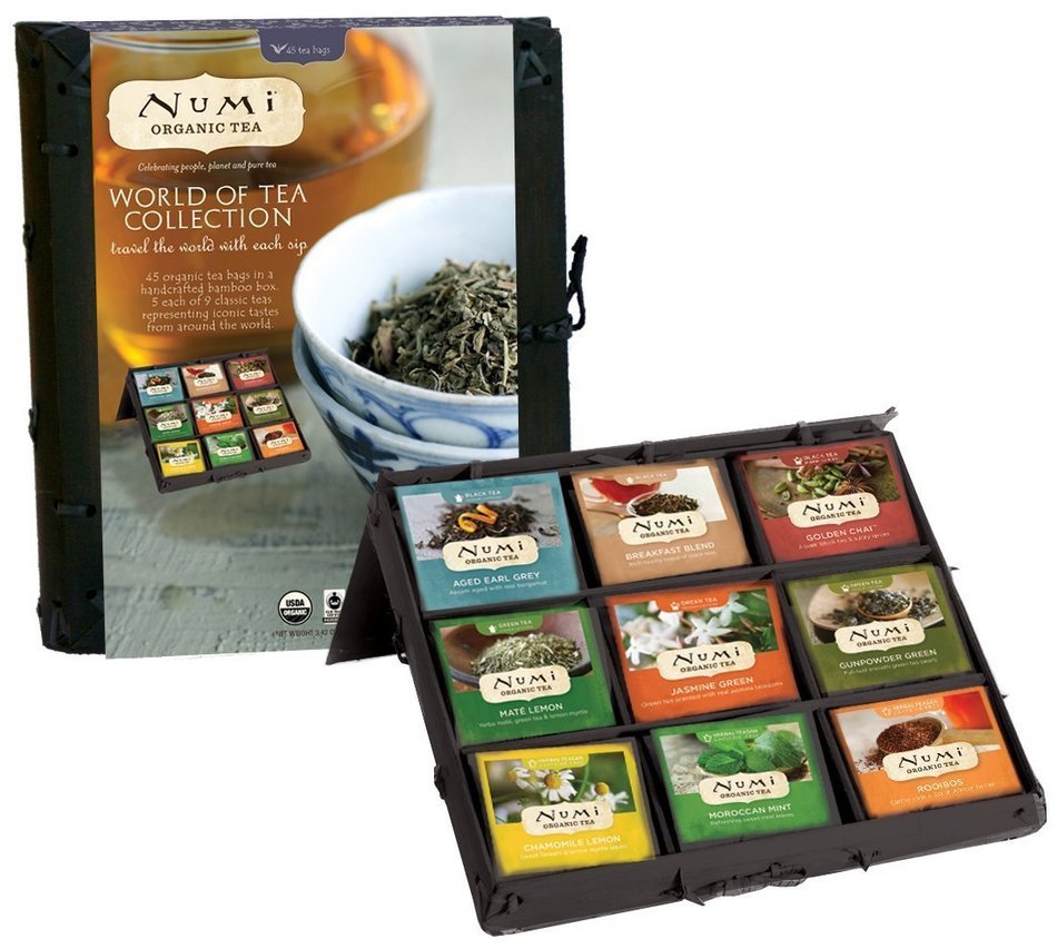 Numi Organic Tea, World of Tea Collection, Gift Set of Assorted Teas in a Bamboo Tea Chest N3