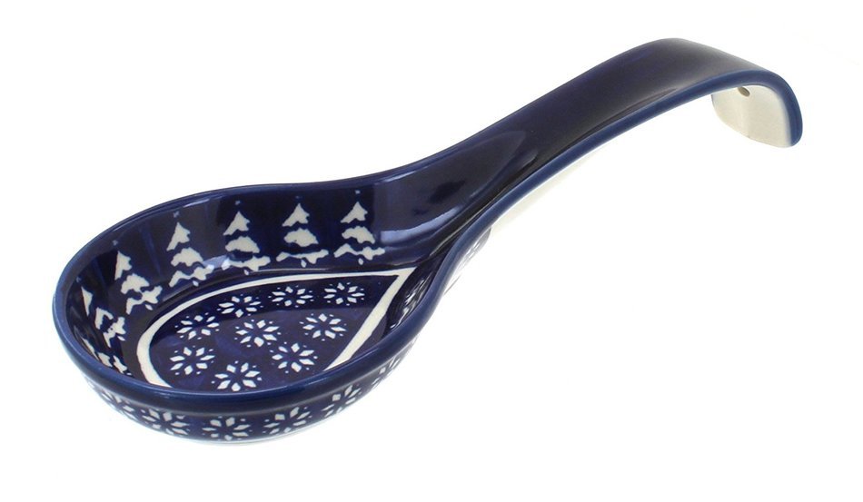 Polish Pottery Winter Nights Large Spoon Rest