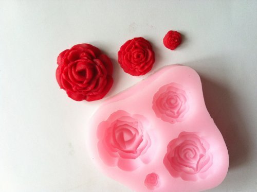 4 Size Rose Silicone Mould Mold Flower Sugar Paste Cake Decorating Fondant N4