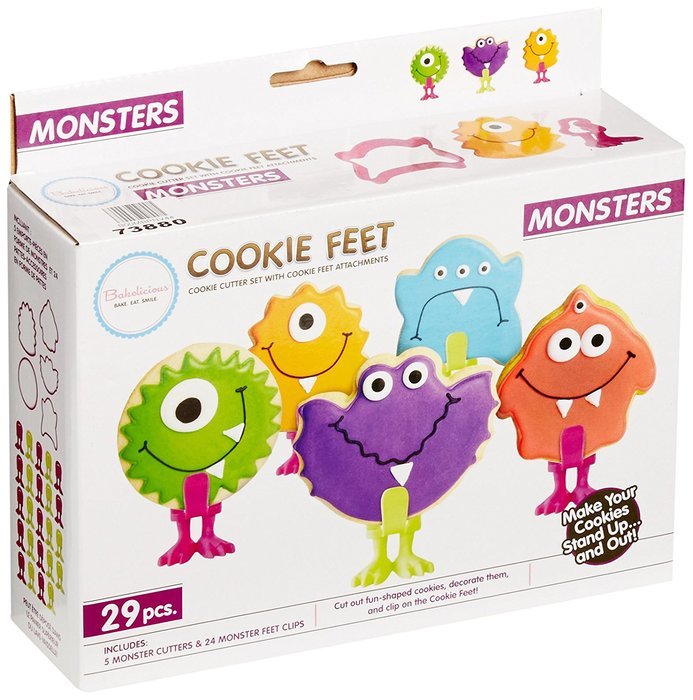 Bakelicious Monster Cookie Cutter and Feet Set, Multicolored
