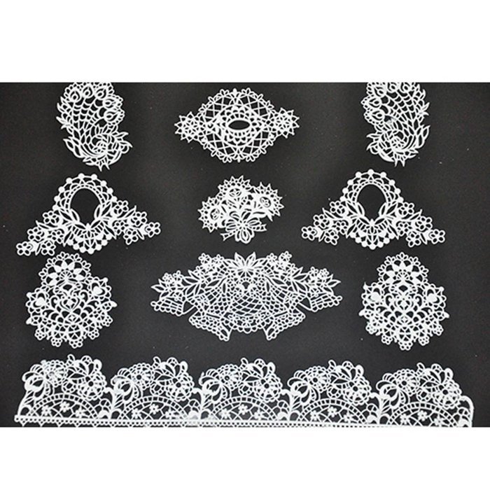 FOUR-C Cake Decorating Tools Lace Silicone Mat Cake Lace Mold Color Pink N2