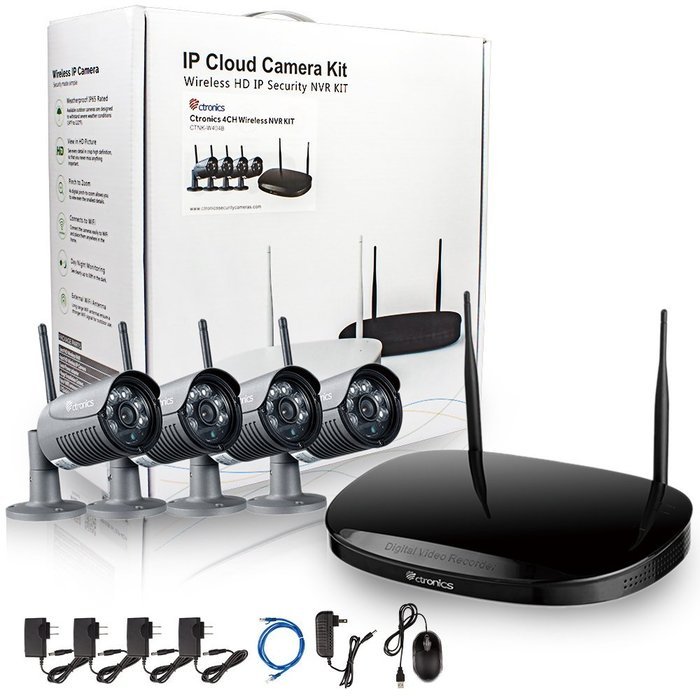 Ctronics 2.4G HD Wireless NVR System WIFI Security Cameras System with 4X960P Wireless Indoor&Outdoor Waterproof... N7