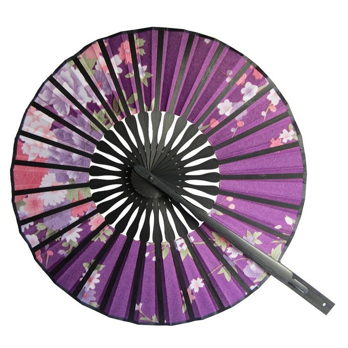 Froomer Round Floral Fabric Hand Fan Colorful Home Japanese Style Festival Decor