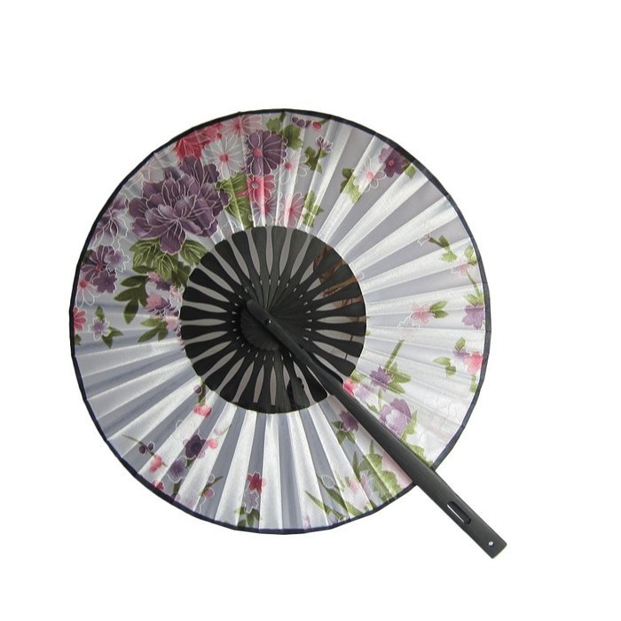 Froomer Round Floral Fabric Hand Fan Colorful Home Japanese Style Festival Decor N5