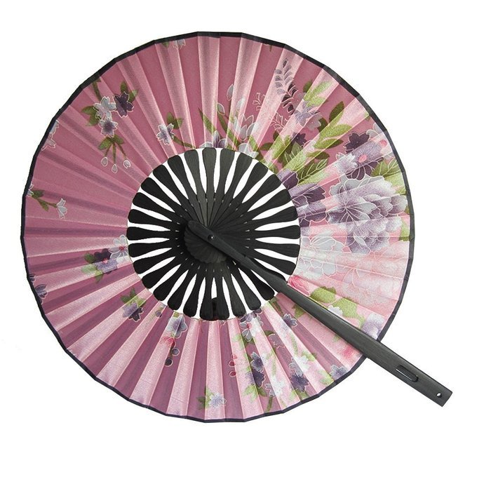 Froomer Round Floral Fabric Hand Fan Colorful Home Japanese Style Festival Decor N7