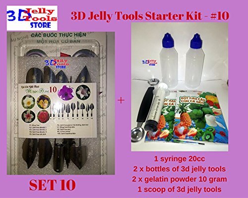 3D Jelly Tools Starter Kit - Type 10 - 3D Gelatin Art Tools - 10 pcs/set