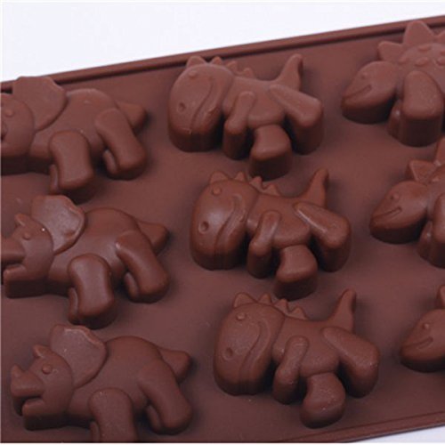 "DIY 12 Holes Silicone Dinosaurs Shape Ice Cream Mold Cake Chocolate Jelly" shopping
