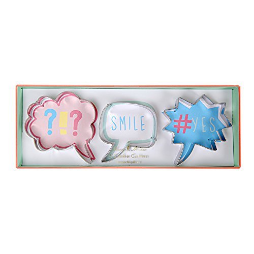 Meri Meri Speech Bubble Shapes Cookie Cutter, Metal, Set of 3