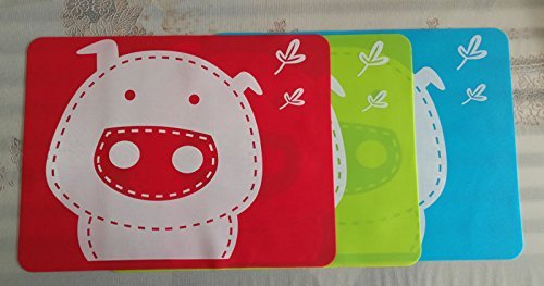 V&J 3pcs Colorful Silicone Table Pad For Kids