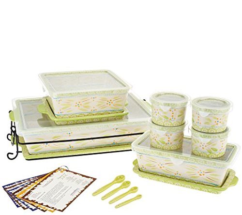 Temp-tations Old World 16-pc Essential Oven-to-table Set - Blue N3