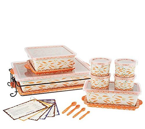 Temp-tations Old World 16-pc Essential Oven-to-table Set - Blue N4