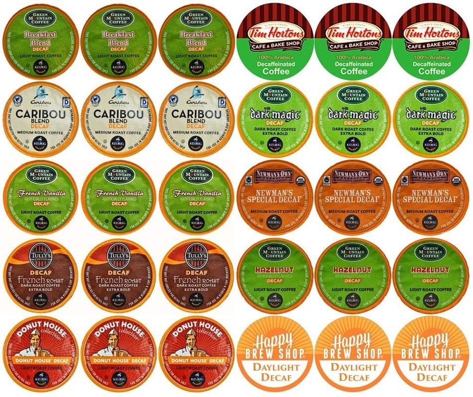 30-count TOP BRAND DECAF COFFEE K-Cup Variety Sampler Pack, Single-Serve Cups for Keurig Brewers
