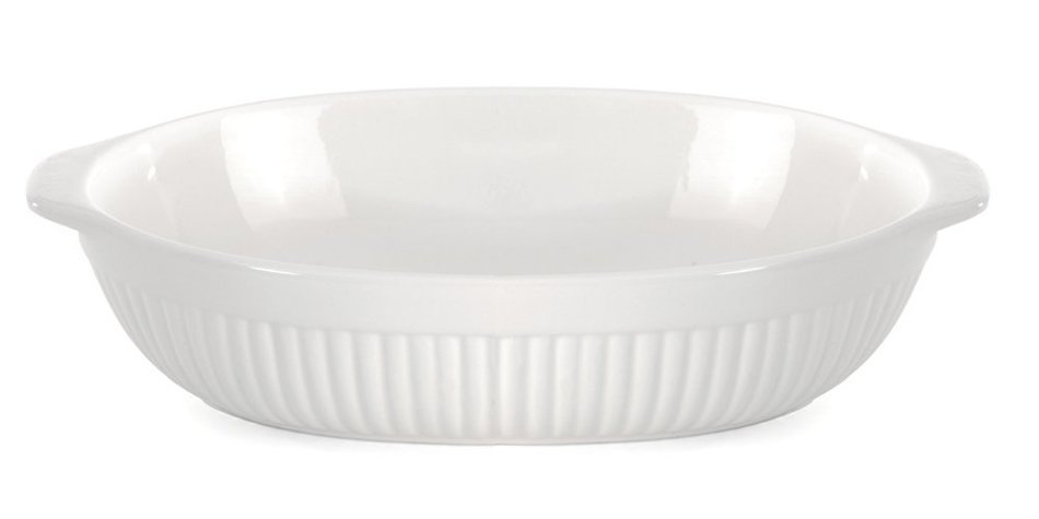 Oval Baking Dish in White