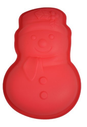 Mini Christmas Snowman Silicone Cake and Cookie Mold Pan (5 1/4" x 3 3/4" x 1" deep)