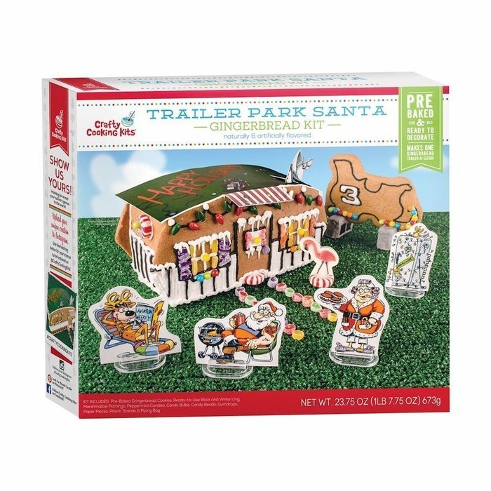 First Source Trailer Park Santa Kit - Gingerbread Trailer House and Sleigh
