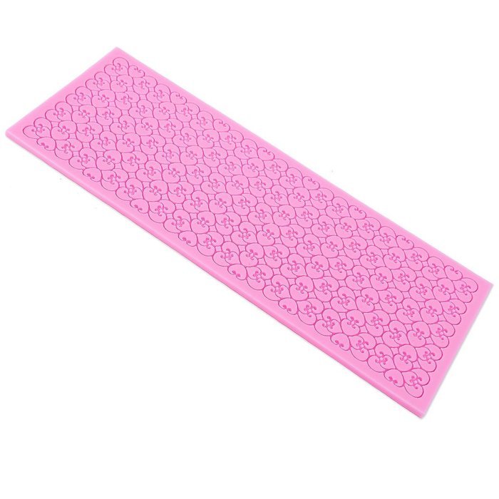 Lace Silicone Fondant Mold Wedding Cake Mould Decoration Baking Tool 5 Styles (Love Heart)