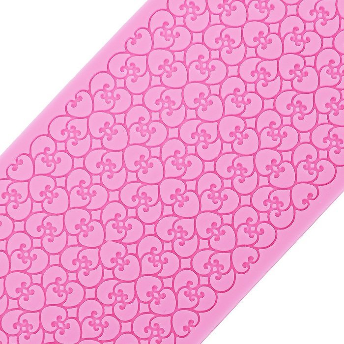 Lace Silicone Fondant Mold Wedding Cake Mould Decoration Baking Tool 5 Styles (Love Heart) N4