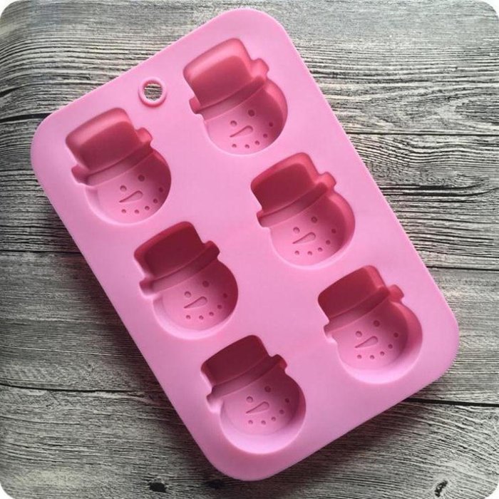 Allforhome 6 SnowMan Silicone Cake Baking Mold Cake Pan Muffin Cups Handmade Soap Moulds Biscuit Chocolate Ice...