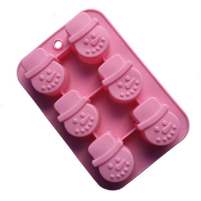Allforhome 6 SnowMan Silicone Cake Baking Mold Cake Pan Muffin Cups Handmade Soap Moulds Biscuit Chocolate Ice... N2
